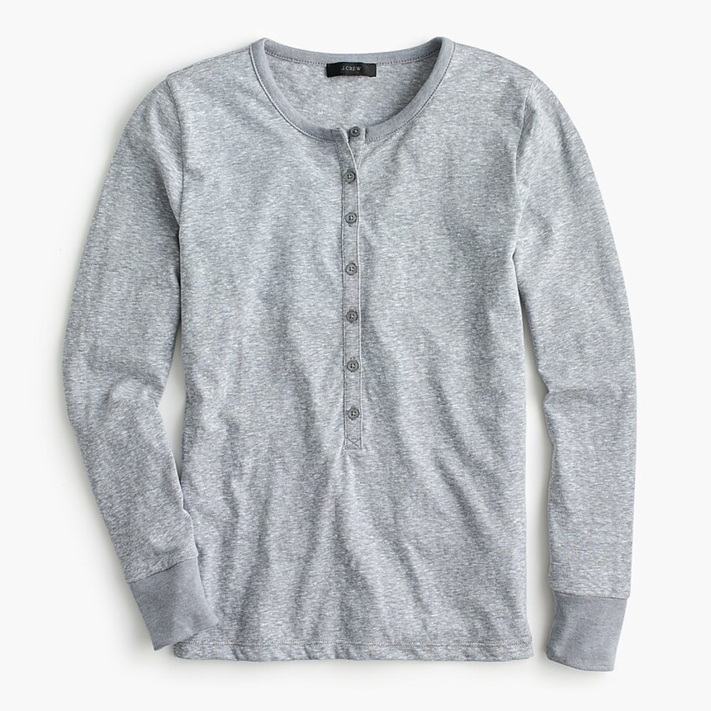 JCREW GREY HENLEY SHIRT SIZE  XS